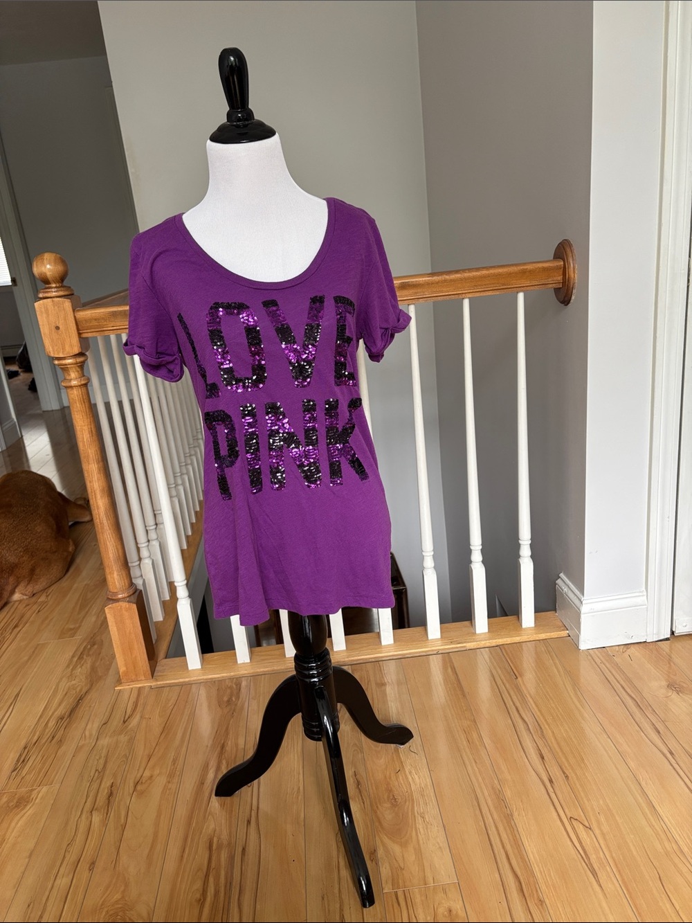PINK Victoria's Secret Deep Purple Scoop Neck Tee